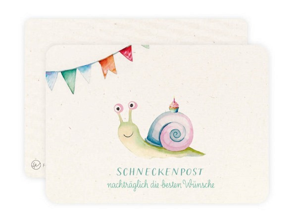 Postkarte Fotoeigenart Aquarell Schneckenpost A6