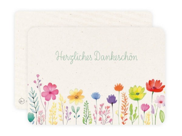 Postkarte Fotoeigenart Aquarell Dankeschön A6