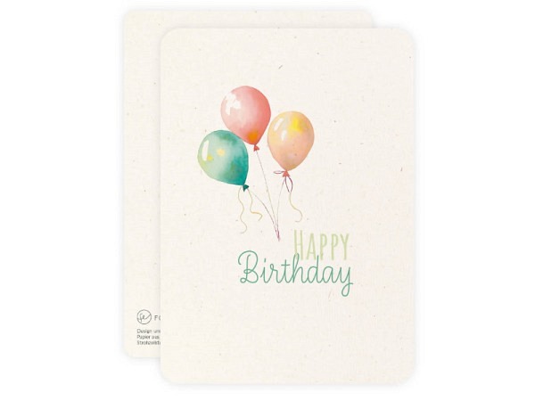 Postkarte Fotoeigenart Aquarell Happy Birthday A6