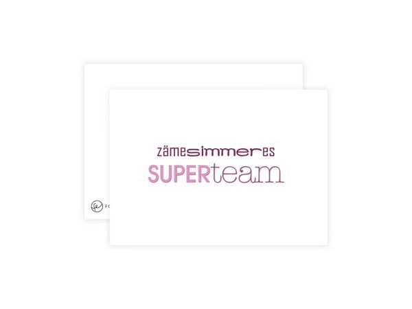 Postkarte Fotoeigenart Zäme simmer es Superteam A6