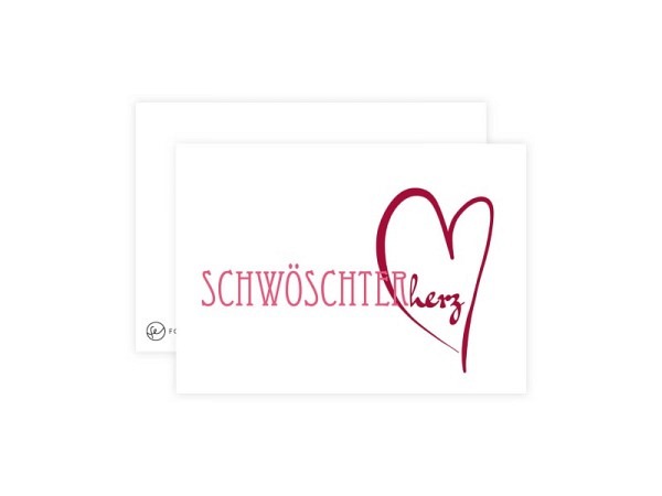 Postkarte Fotoeigenart Schwöschterherz A6