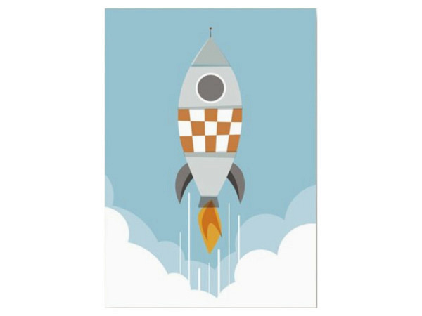 Postkarte Vierundfünfzig Rakete 