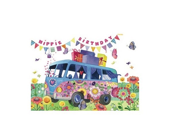 Postkarte Taurus Glitter VW-Bus A6 105 x 148 mm
