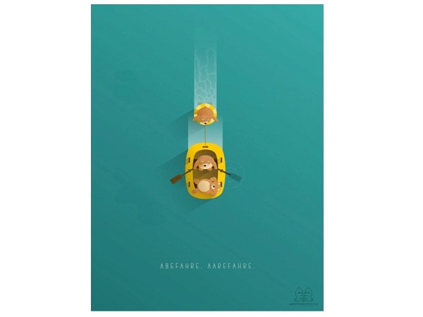 Postkarte Artfoxdesign Bern A6 Abefaahre