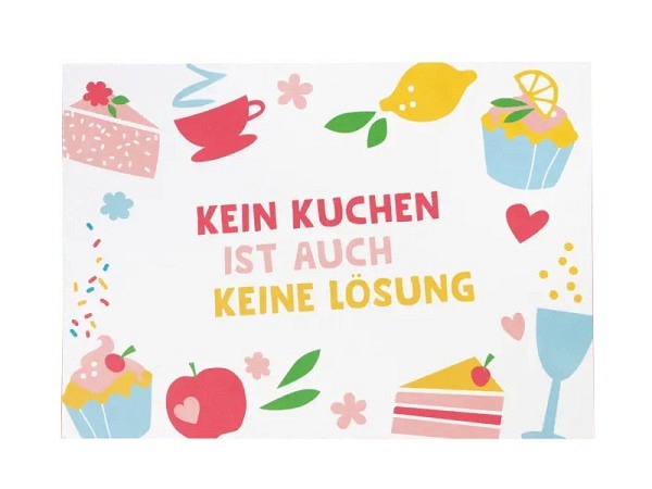Postkarte Bow Hummingbird Kein Kuchen ist auch keine Lösung A6
