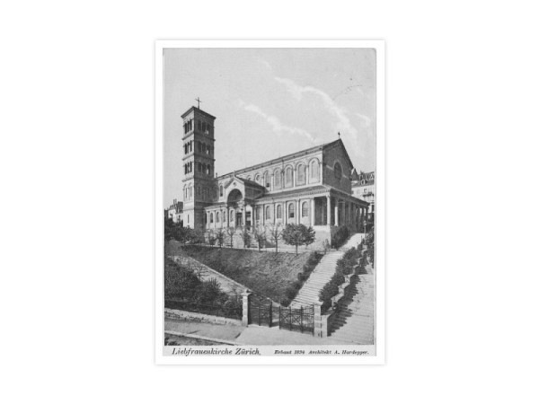 Postkarte Zürich Liebfrauenkirche, 10,5x14,8cm