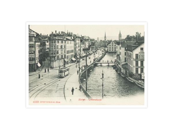 Postkarte Zürich Limmatquai, 10,5x14,8cm