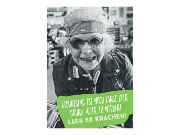 Postkarte Anderskartig Modern Times Lass Es Krachen