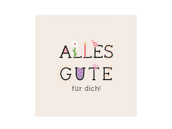Postkarte Grafik Werkstatt quadrART Alles Gute für Dich