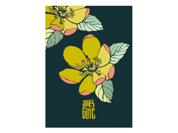 Postkarte illi Tupu Blumen Alles Gute