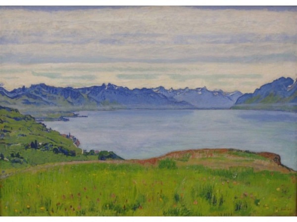 Postkarte Kunstverlag Ferdinand Hodler Landschaft am Genfer…