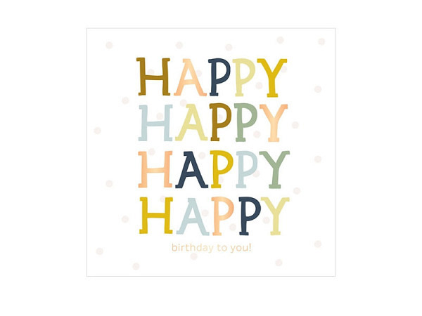 Postkarte Grafik Werkstatt quadrART Happy Happy Happy Happy Birthday to you