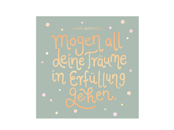 Postkarte Grafik Werkstatt quadrART Happy Birthday 12x12cm