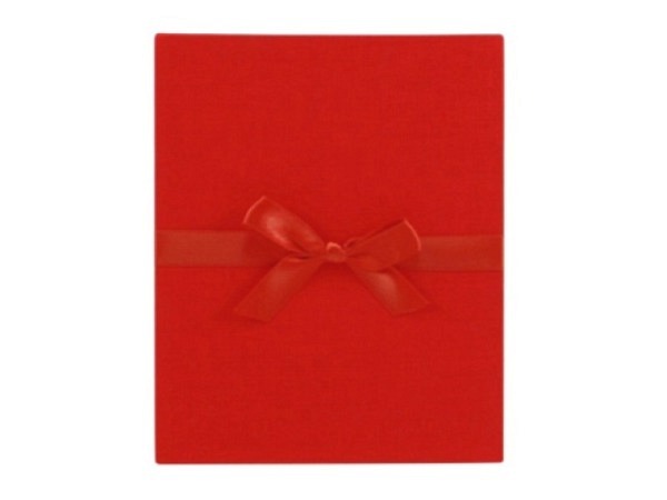 Leporello Goldbuch Linum Leinenbezug rot