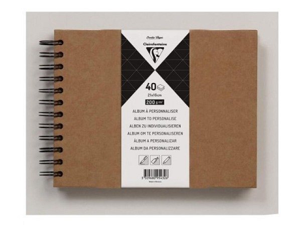 Fotoalbum Clairefontaine Kraft 21x16cm, 40 Seiten braune Kraftkarton 200g/qm