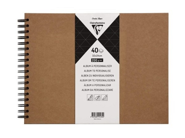 Fotoalbum Clairefontaine Kraft 32x24cm, 40 Seiten braune Kraftkarton 200g/qm