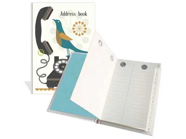 Adressbuch Quire Vogel mit Telefon
