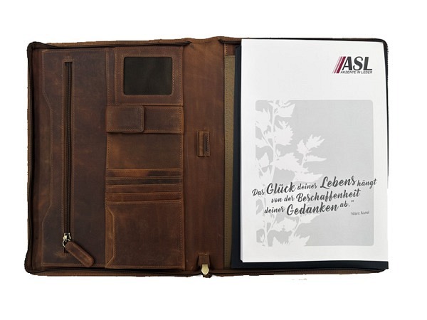 Blockmappe ASL Hunter Rindleder braun A4