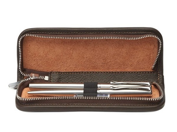 Etui Sonnenleder Richter Mocca mit 3 Schlaufen 16x5x2,5cm