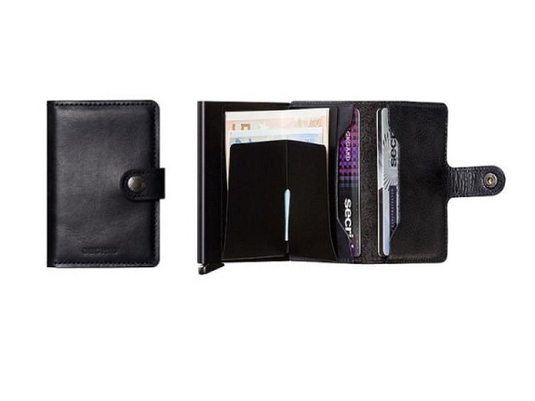 Kreditkartenetui Secrid Miniwallet crisple schwarz eu. Leder
