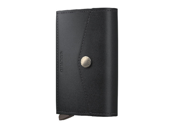 Kreditkartenetui Secrid Envelope Original Black, Leder mit Knopfverschluss, fasst bis zu 8 Karten