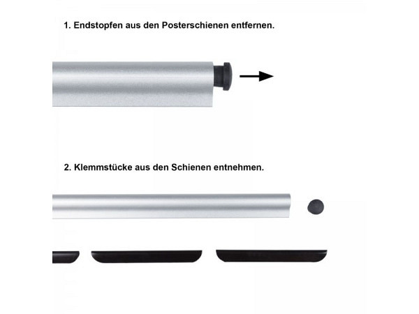 Posterschiene Aluminium 42cm lang für A2 hoch