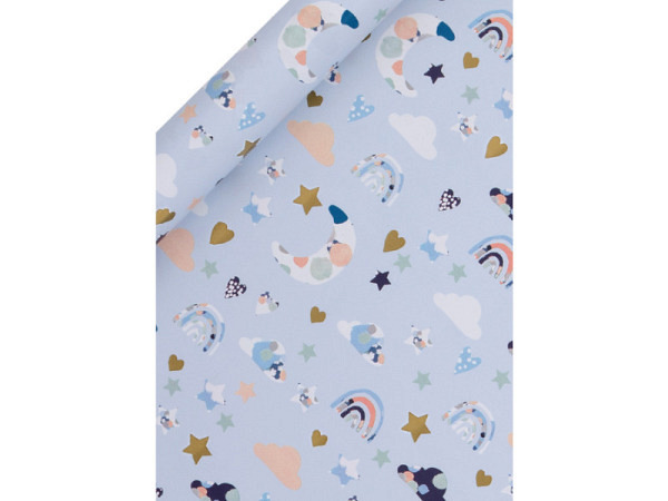 Geschenkpapier Glick Baby Blue Clouds 4m