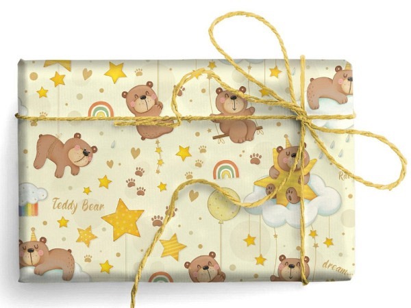 Geschenkpapier Kartos Teddy Bär 