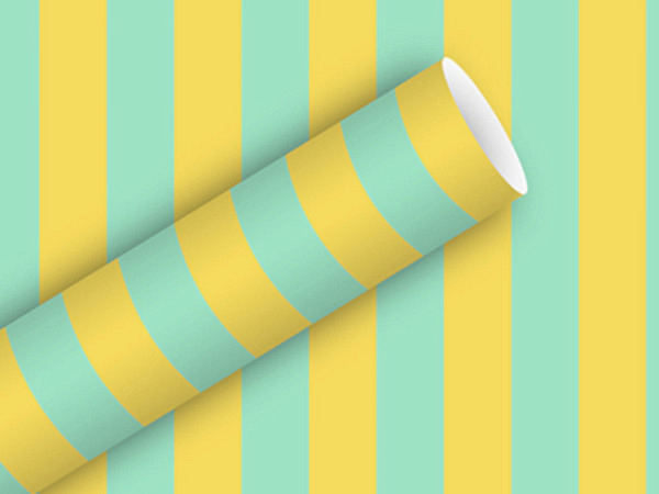 Geschenkpapier Braun&Company Go Wild Big Stripe lemoneta 70cmx2m