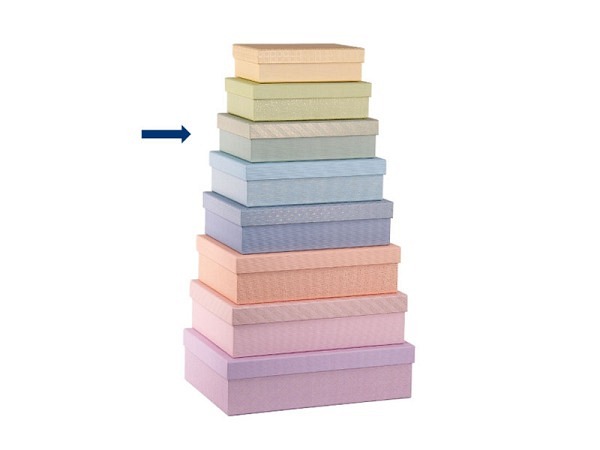Geschenkschachtel Artebene Multicolor Salbei, Grösse 3: 22x15,5x6cm 