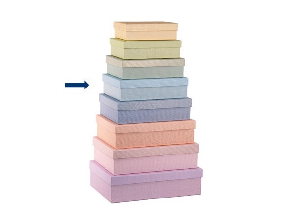Geschenkschachtel Artebene Multicolor Blau, Grösse 4: 24x17,5x6,5cm 