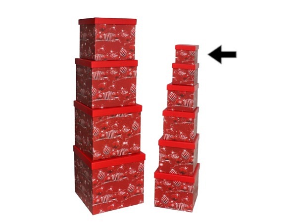 Geschenkschachtel Gerimport Weihnachtskugel quadratisch kubisch Grösse 1