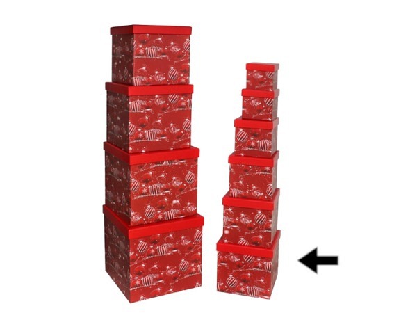 Geschenkschachtel Gerimport Weihnachtskugel quadratisch kubisch Grösse 6