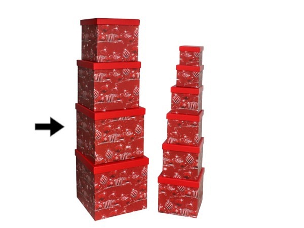 Geschenkschachtel Gerimport Weihnachtskugel quadratisch kubisch Grösse 9