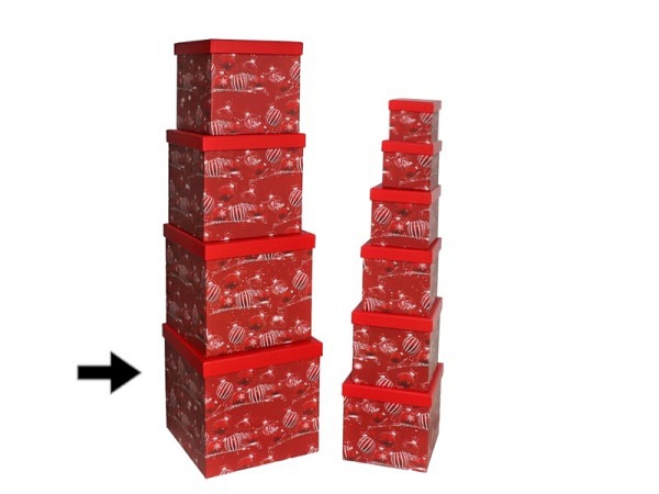 Geschenkschachtel Gerimport Weihnachtskugel quadratisch kubisch Grösse 10