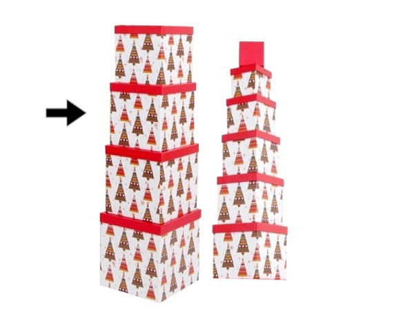Geschenkschachtel Gerimport Trees quadratisch kubisch Grösse 8
