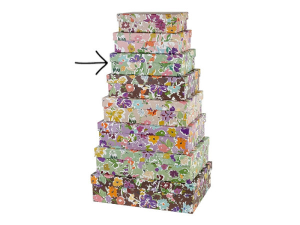 Geschenkschachtel Artebene Blütenmix Grösse 3: 22x15,5x6cm