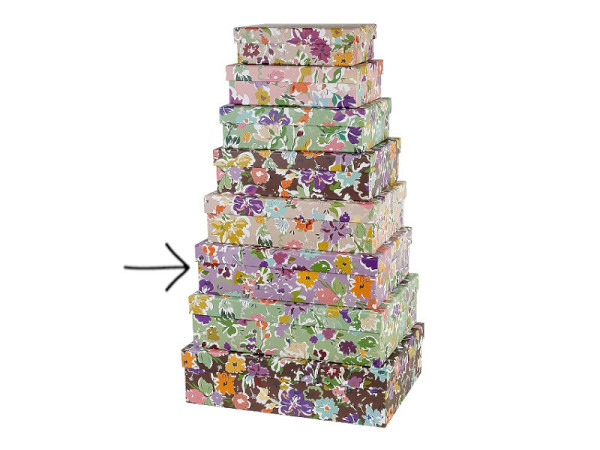 Geschenkschachtel Artebene Blütenmix Grösse 6: 28x19,5x7,5cm