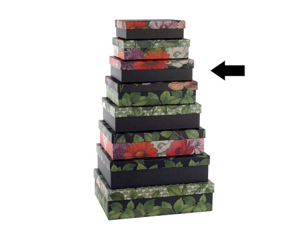 Geschenkschachtel Artebene Blütenmix Floral, Grösse 3: 22x15,5x6cm