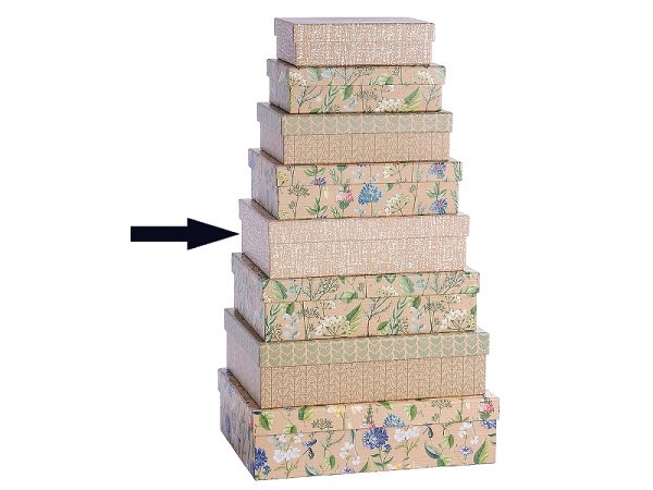 Geschenkschachtel Artebene Wildblumen Kraftpapier, Grösse 5