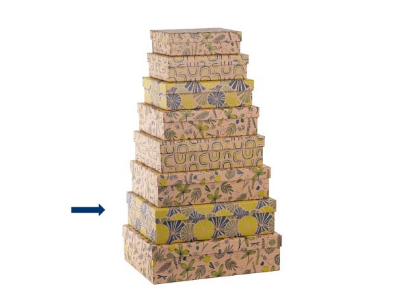 Geschenkschachtel Artebene Blüten Kraftpapier, Grösse 7: 30x21,5x8cm 