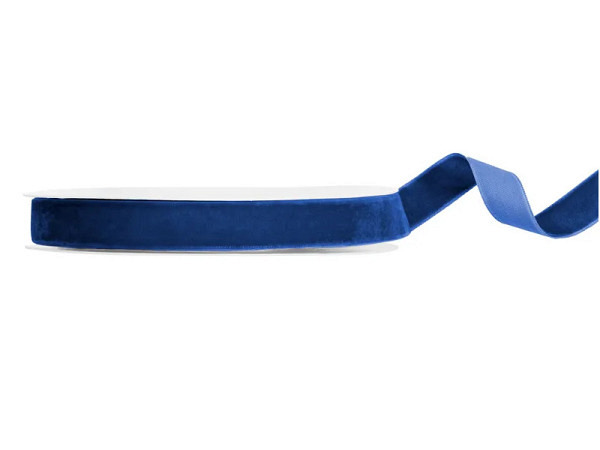 Geschenkband PartyDeco Velour marineblau 15mmx10m
