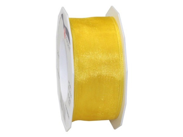 Geschenkband Präsent Organza 40mmx25m gelb