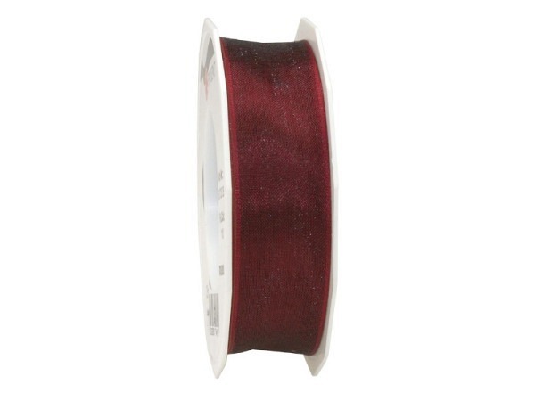 Geschenkband Präsent Organza 25mmx25m bordeaux