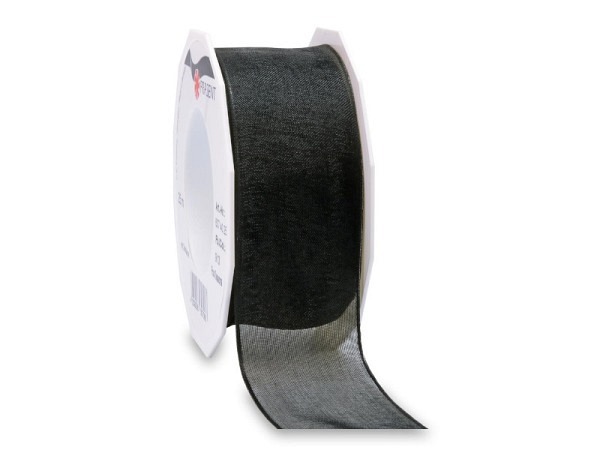 Geschenkband Präsent Organza 40mmx25m schwarz