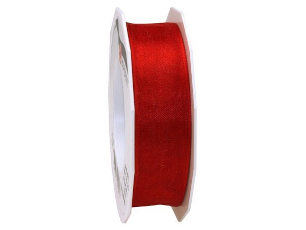 Geschenkband Präsent Organza 25mmx25m rot
