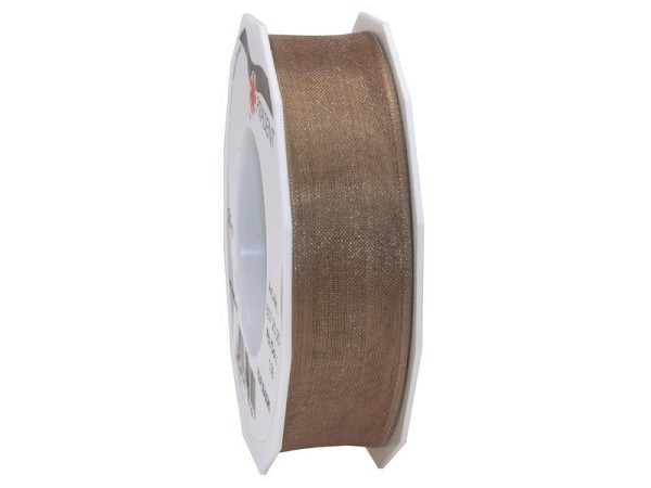 Geschenkband Präsent Organza 25mmx25m taupe