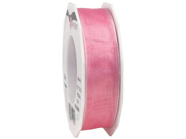 Geschenkband Präsent Organza 25mmx25m pfingstrose