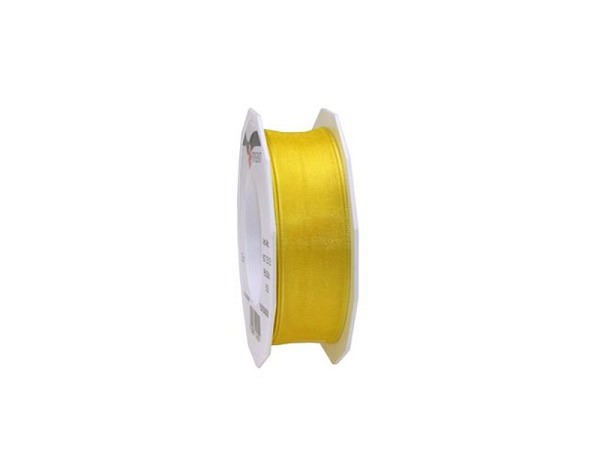 Geschenkband Präsent Organza 25mmx25m gelb
