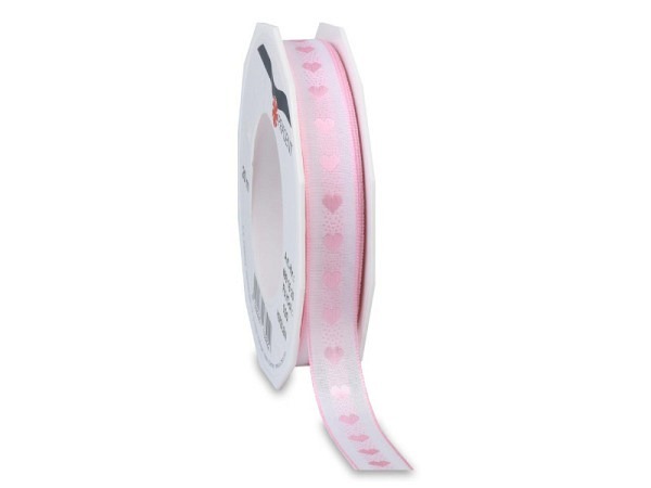 Geschenkband Präsent Herzilein 15mmx20m rosa